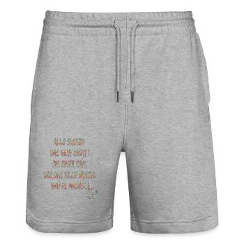 115691064 148764531 dicton jette l’ancre - Short de jogging bio TRAINER Stanley/Stella unisexe - gris chiné - Devant - Nik (191cm) & Marisol (170cm)