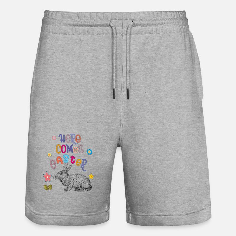Joyeuses Pâques Lapin de Pâques - Short de jogging bio TRAINER Stanley/Stella unisexe - gris chiné