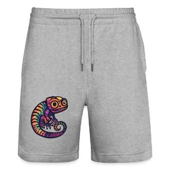 Chameleon Halloween Zombie - Stanley/Stella Unisex Bio Joggingshorts Trainer  - Grau meliert - Vorne - Nik (191cm) & Marisol (170cm)