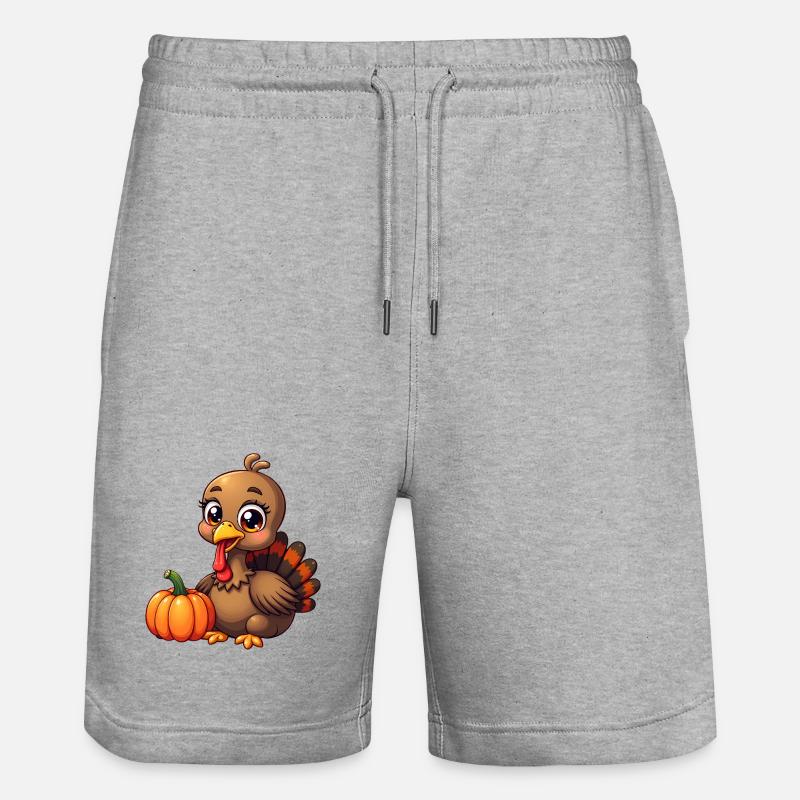 Bébé dinde de Thanksgiving - Short de jogging bio TRAINER Stanley/Stella unisexe - gris chiné