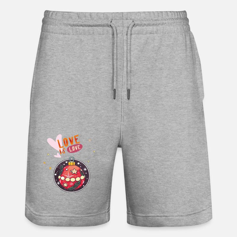 Weihnachtskugel - Stanley/Stella Unisex Bio Joggingshorts Trainer  - Grau meliert