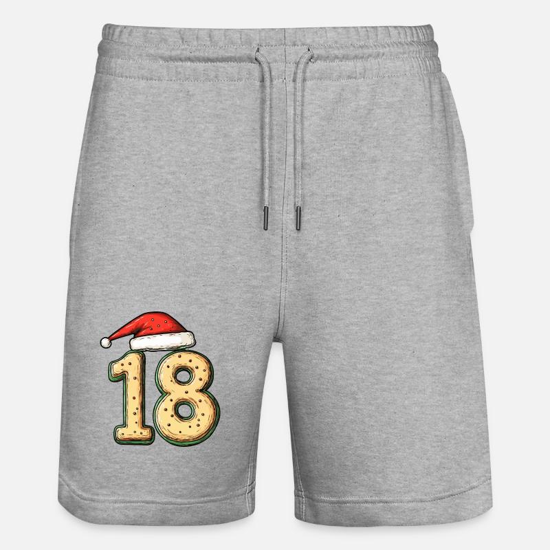 Biscuit de Noël à 18 chiffres - Short de jogging bio TRAINER Stanley/Stella unisexe - gris chiné