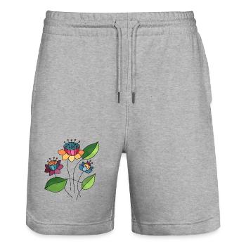 Fleur - Short de jogging bio TRAINER Stanley/Stella unisexe - gris chiné - Devant - Nik (191cm) & Marisol (170cm)