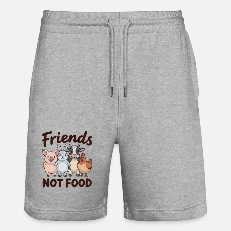 Amis pas nourriture - Logo du véganisme cool - Short de jogging bio TRAINER Stanley/Stella unisexe - gris chiné