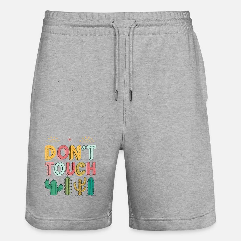 Ne Pas Toucher Cactus Pastel - Short de jogging bio TRAINER Stanley/Stella unisexe - gris chiné