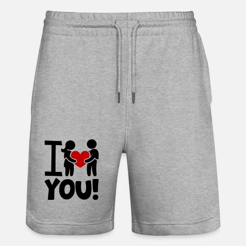 Je t’aime pour la Saint-Valentin - Short de jogging bio TRAINER Stanley/Stella unisexe - gris chiné