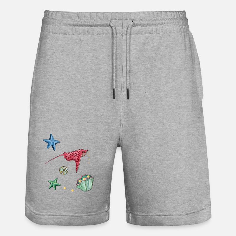 Étoile de mer dans la mer - Short de jogging bio TRAINER Stanley/Stella unisexe - gris chiné