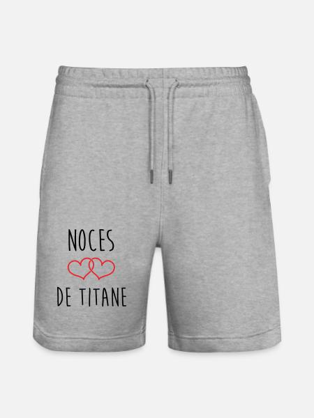 Titanium Wedding 72 Years of Marriage - Stanley/Stella Trainer Unisex Organic Jogging Shorts - heather grey