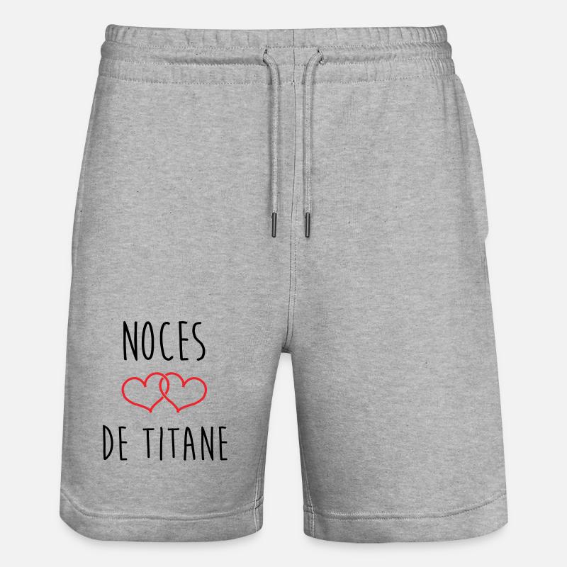 Titanium-Hochzeit 72 Jahre Ehe - Stanley/Stella Unisex Bio Joggingshorts Trainer  - Grau meliert