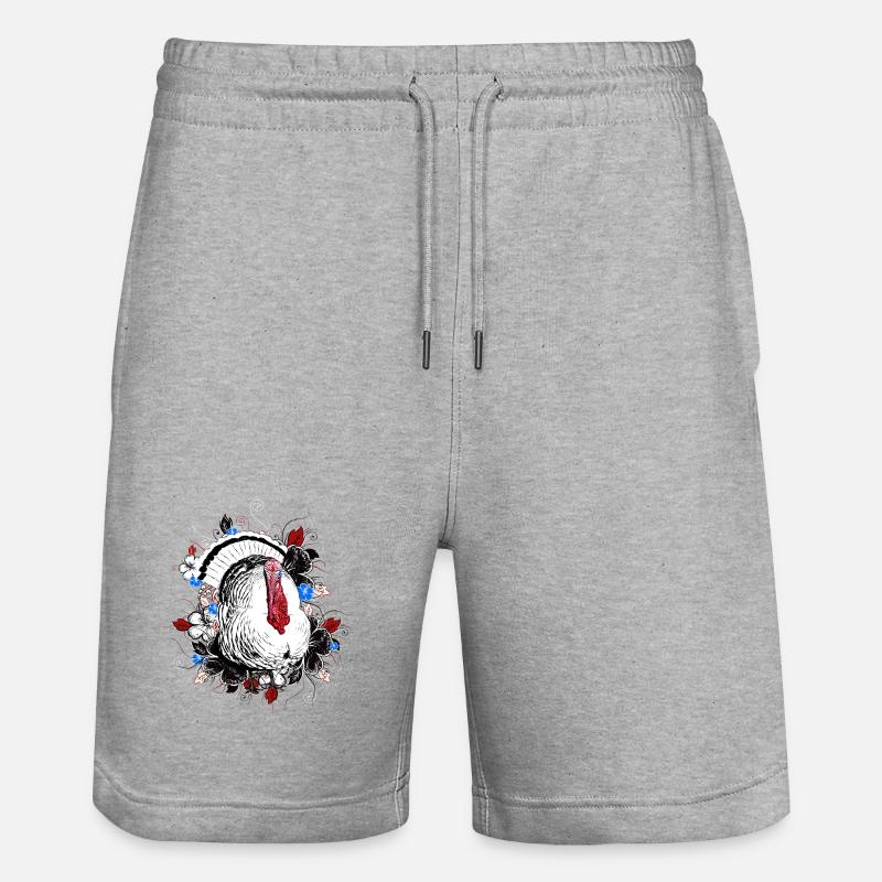 Dinde - Dinde - Thanksgiving - Short de jogging bio TRAINER Stanley/Stella unisexe - gris chiné