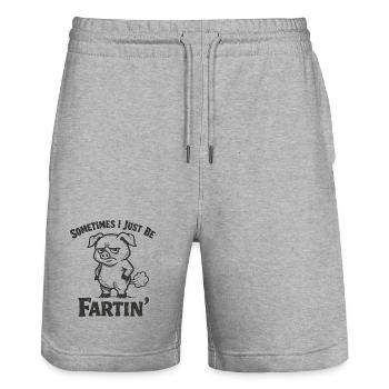 Parfois, je suis juste un cochon qui pète - Short de jogging bio TRAINER Stanley/Stella unisexe - gris chiné - Devant - Nik (191cm) & Marisol (170cm)