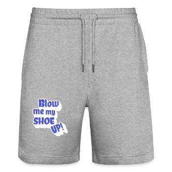 Blow me my shoe up - Bavarian englisch - Stanley/Stella Unisex Bio Joggingshorts Trainer  - Grau meliert - Vorne - Nik (191cm) & Marisol (170cm)