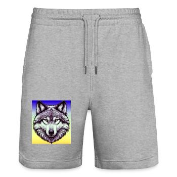 Wolf - Stanley/Stella Unisex Bio Joggingshorts Trainer  - Grau meliert - Vorne - Nik (191cm) & Marisol (170cm)