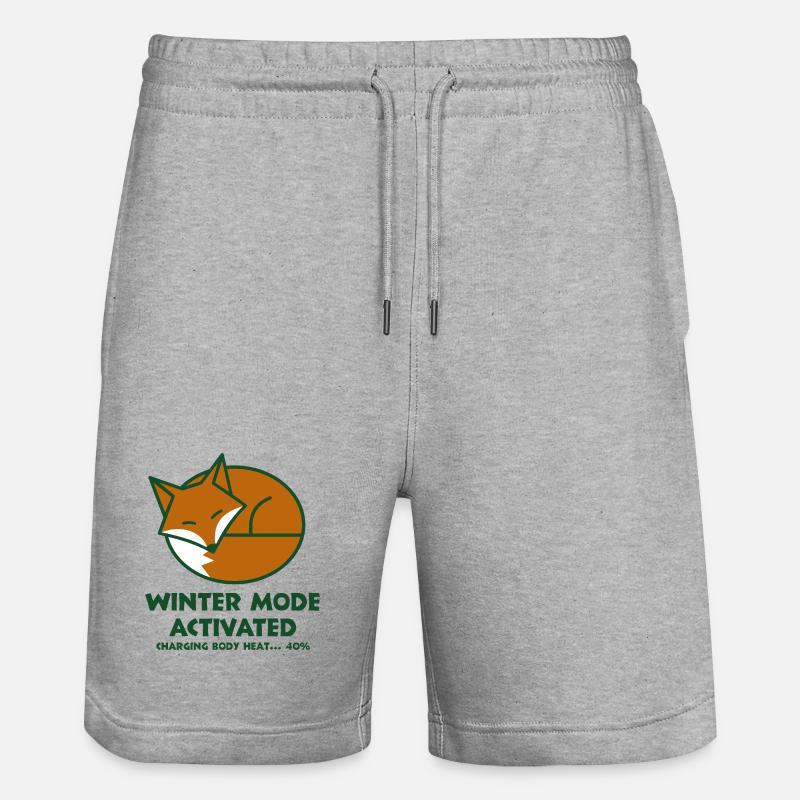 Winter Fox Activated - Stanley/Stella Trainer Unisex Organic Jogging Shorts - heather grey
