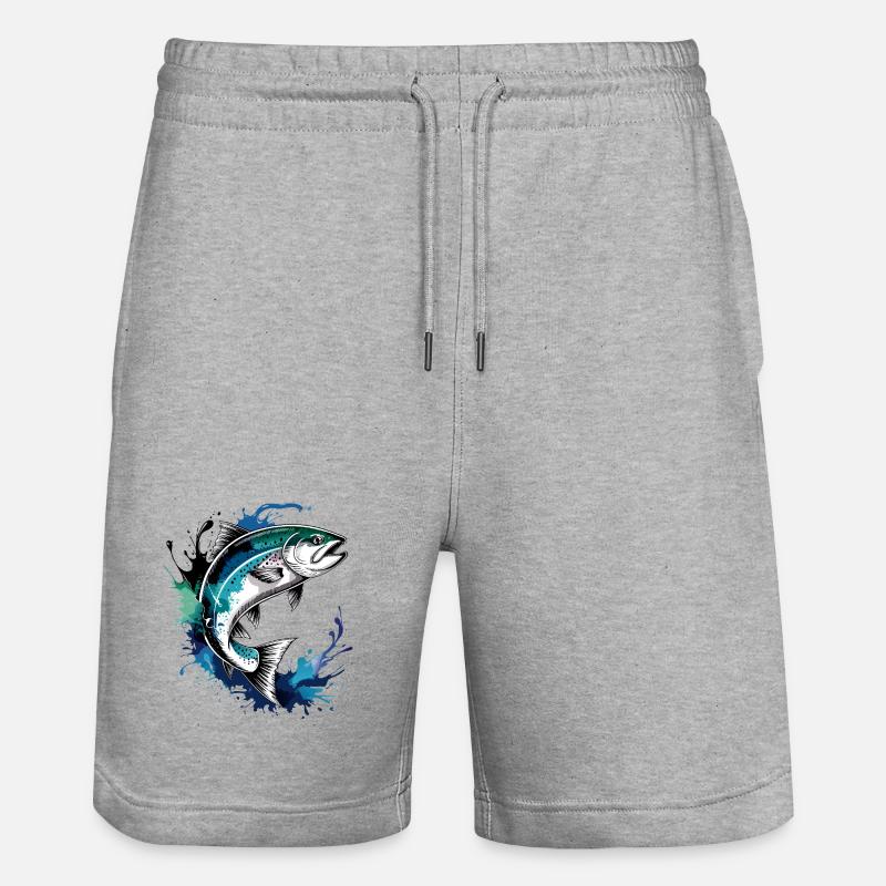 Saut du saumon - Short de jogging bio TRAINER Stanley/Stella unisexe - gris chiné