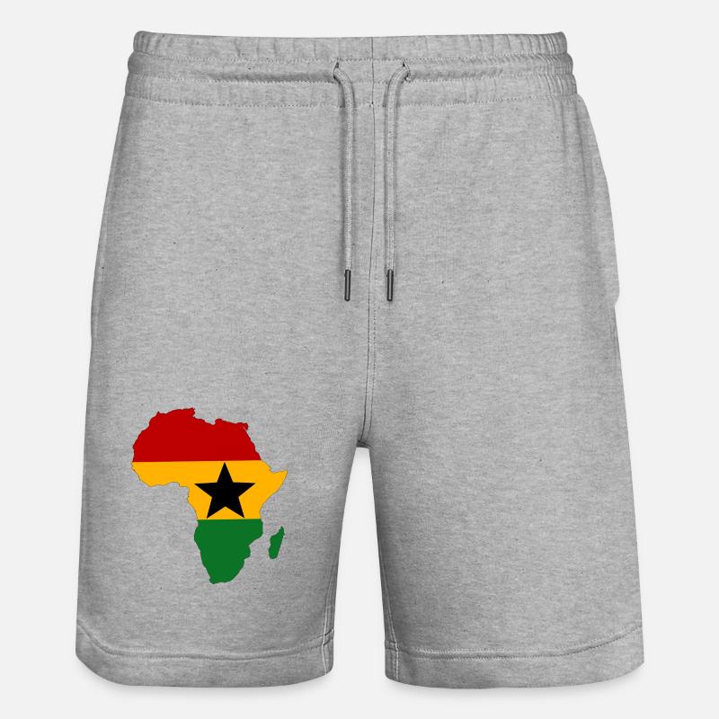 Drapeau du Ghana Afrique - Short de jogging bio TRAINER Stanley/Stella unisexe - gris chiné