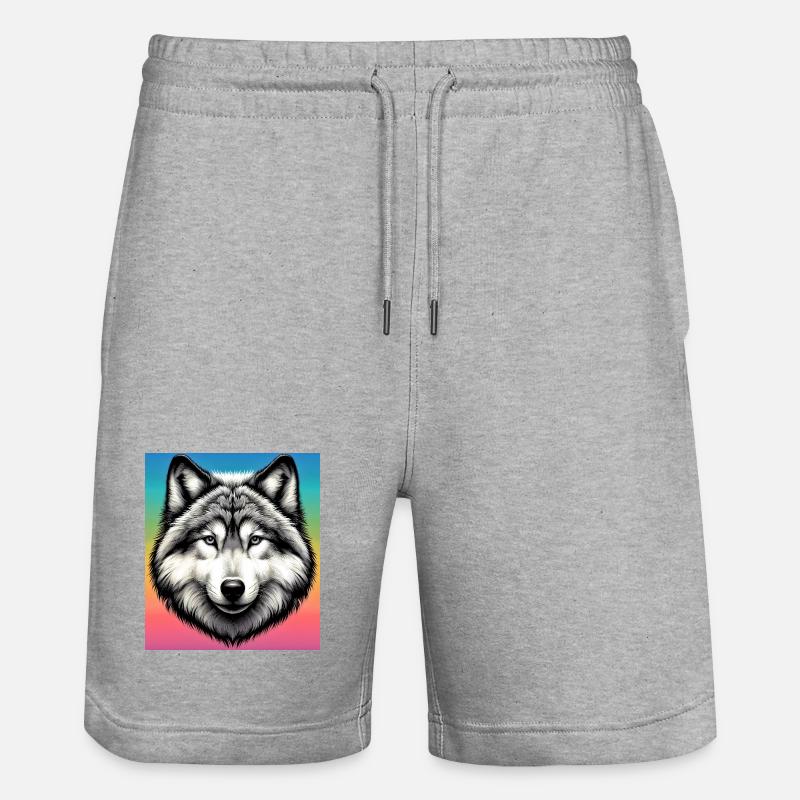Wolf - Stanley/Stella Trainer Unisex Organic Jogging Shorts - heather grey