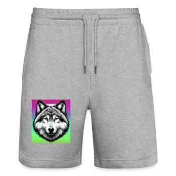 Wolf - Stanley/Stella Unisex Bio Joggingshorts Trainer  - Grau meliert - Vorne - Nik (191cm) & Marisol (170cm)