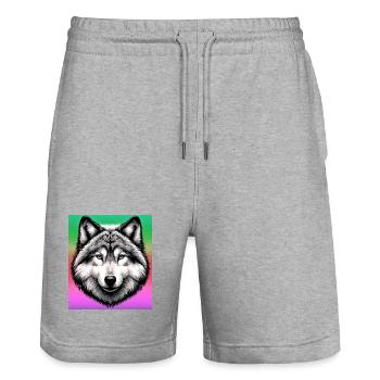 Wolf - Stanley/Stella Unisex Bio Joggingshorts Trainer  - Grau meliert - Vorne - Nik (191cm) & Marisol (170cm)