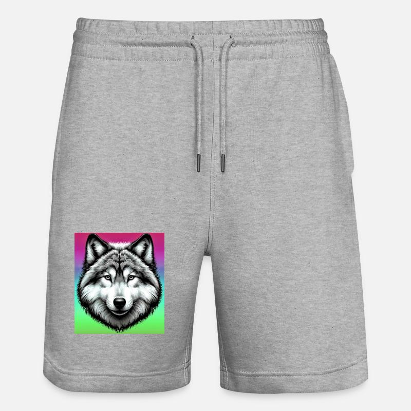 Wolf - Stanley/Stella Trainer Unisex Organic Jogging Shorts - heather grey
