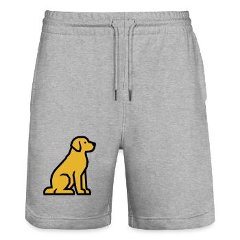 Sitting Dog Golden Retriever Dog School - Stanley/Stella Trainer Unisex Organic Jogging Shorts - heather grey - Front - Nik (191cm) & Marisol (170cm)