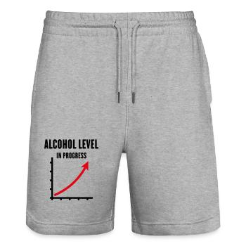 Niveau d’alcool en cours (Équipe de Boissons POSRed2C) - Short de jogging bio TRAINER Stanley/Stella unisexe - gris chiné - Devant - Nik (191cm) & Marisol (170cm)