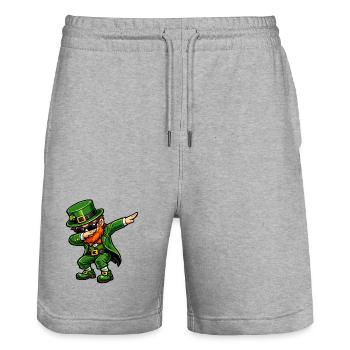 Dabbing Ire - Stanley/Stella Unisex Bio Joggingshorts Trainer  - Grau meliert - Vorne - Nik (191cm) & Marisol (170cm)