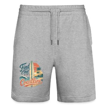 Find me at the coastline - Stanley/Stella Unisex Bio Joggingshorts Trainer  - Grau meliert - Vorne - Nik (191cm) & Marisol (170cm)