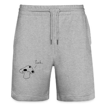 Fucked Mushroom - design for climate fighters - Stanley/Stella Trainer Unisex Organic Jogging Shorts - heather grey - Front - Nik (191cm) & Marisol (170cm)