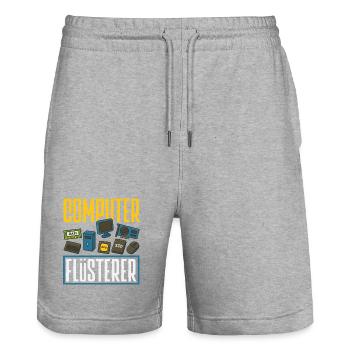 Computer Flüsterer Informatiker - Stanley/Stella Unisex Bio Joggingshorts Trainer  - Grau meliert - Vorne - Nik (191cm) & Marisol (170cm)
