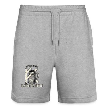 Bière des Runes Germaniques - Short de jogging bio TRAINER Stanley/Stella unisexe - gris chiné - Devant - Nik (191cm) & Marisol (170cm)