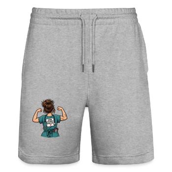 Stark Auch Wenn Keiner Sieht - Stanley/Stella Unisex Bio Joggingshorts Trainer  - Grau meliert - Vorne - Nik (191cm) & Marisol (170cm)