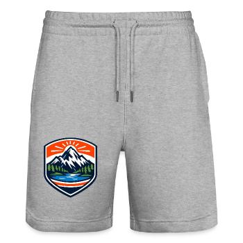 Bouclier du Lever du Soleil de la Montagne - Short de jogging bio TRAINER Stanley/Stella unisexe - gris chiné - Devant - Nik (191cm) & Marisol (170cm)