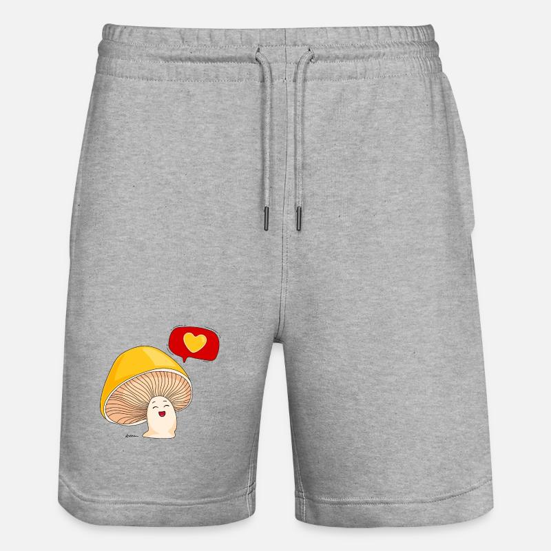 Champignon et amour - Short de jogging bio TRAINER Stanley/Stella unisexe - gris chiné