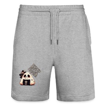 Onigiri Death Metal - Short de jogging bio TRAINER Stanley/Stella unisexe - gris chiné - Devant - Nik (191cm) & Marisol (170cm)