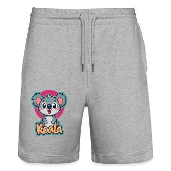 Koala-T Entspannte Eleganz für deinen Urlaubs look - Stanley/Stella Unisex Bio Joggingshorts Trainer  - Grau meliert - Vorne - Nik (191cm) & Marisol (170cm)