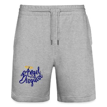 Angel in Disguise blue - Stanley/Stella Trainer Unisex Organic Jogging Shorts - heather grey - Front - Nik (191cm) & Marisol (170cm)
