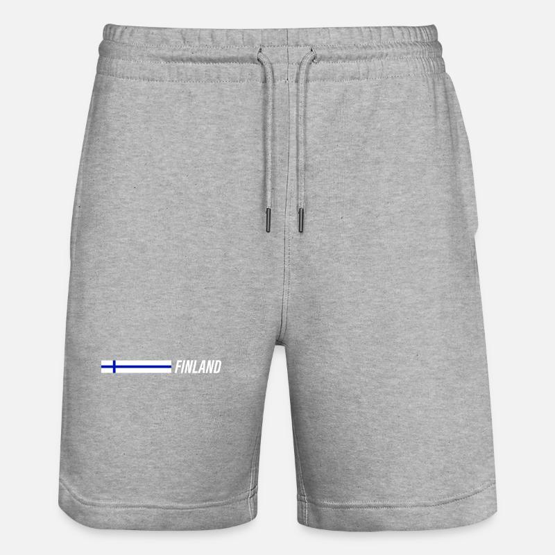 Drapeau de la Finlande - Short de jogging bio TRAINER Stanley/Stella unisexe - gris chiné