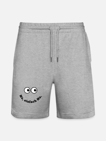Nö, einfach Nö Smiley - Stanley/Stella Unisex Bio Joggingshorts Trainer - Grau meliert