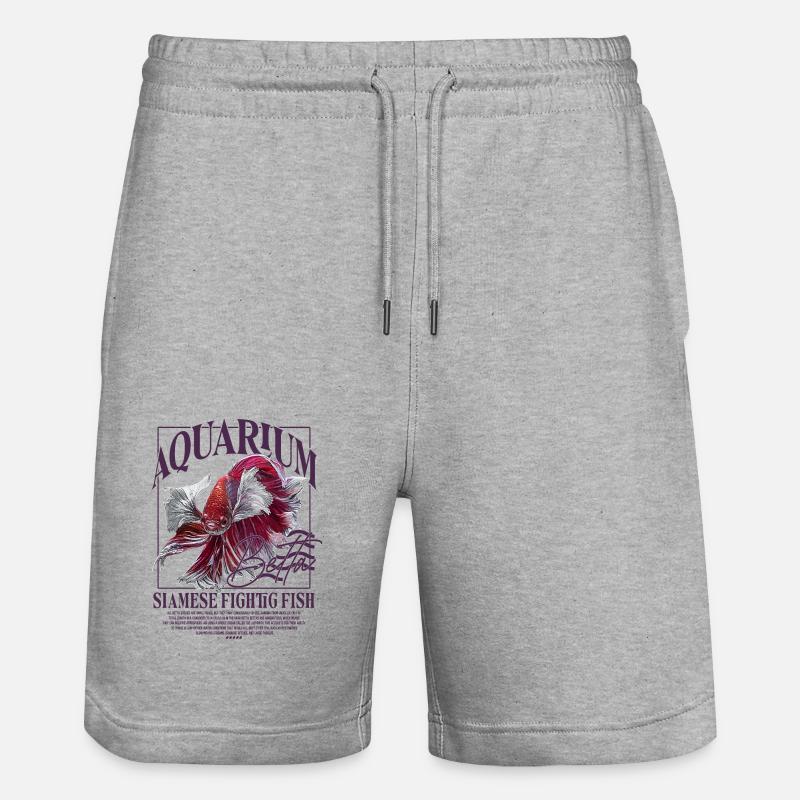 Betta Betta Fighting Fish - Stanley/Stella Trainer Unisex Organic Jogging Shorts - heather grey