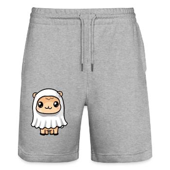 Chameau Halloween Bande dessinée Fantôme - Short de jogging bio TRAINER Stanley/Stella unisexe - gris chiné - Devant - Nik (191cm) & Marisol (170cm)