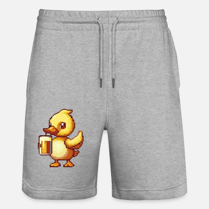 Bière Duck Pixel - Short de jogging bio TRAINER Stanley/Stella unisexe - gris chiné