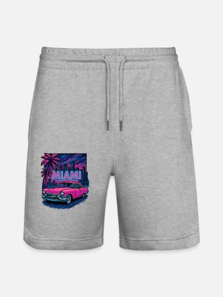 miami stadt - Stanley/Stella Unisex Bio Joggingshorts Trainer - Grau meliert