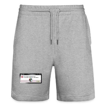 UPDATE - Short de jogging bio TRAINER Stanley/Stella unisexe - gris chiné - Devant - Nik (191cm) & Marisol (170cm)