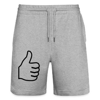 2541614 12405460 pouce - Short de jogging bio TRAINER Stanley/Stella unisexe - gris chiné - Devant - Nik (191cm) & Marisol (170cm)