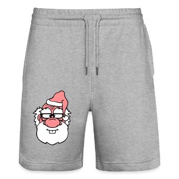 noël santa claus nicholas santa c - Short de jogging bio TRAINER Stanley/Stella unisexe - gris chiné - Devant - Nik (191cm) & Marisol (170cm)