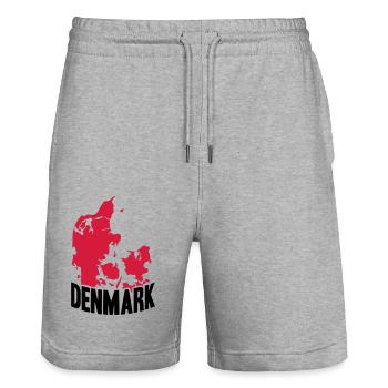 Dänemark Nationalflagge dänischen Stolz Nordic - Stanley/Stella Unisex Bio Joggingshorts Trainer  - Grau meliert - Vorne - Nik (191cm) & Marisol (170cm)