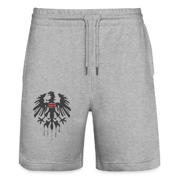 Österreich - Stanley/Stella Unisex Bio Joggingshorts Trainer  - Grau meliert - Vorne - Nik (191cm) & Marisol (170cm)