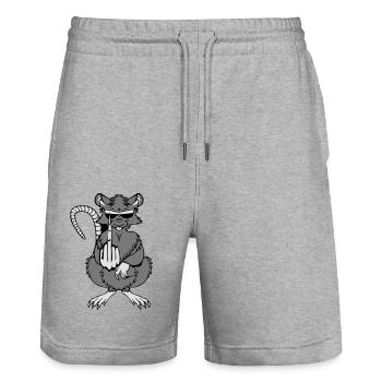 Doigts puants de rat Doigts frais de lunettes de s - Short de jogging bio TRAINER Stanley/Stella unisexe - gris chiné - Devant - Nik (191cm) & Marisol (170cm)
