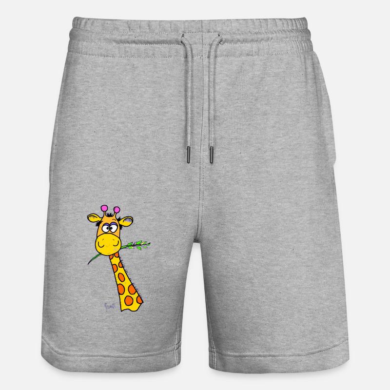 Girafe mignonne - Short de jogging bio TRAINER Stanley/Stella unisexe - gris chiné